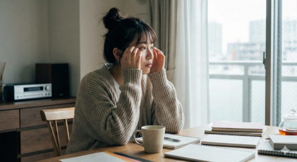 思考が霧がかっている女性