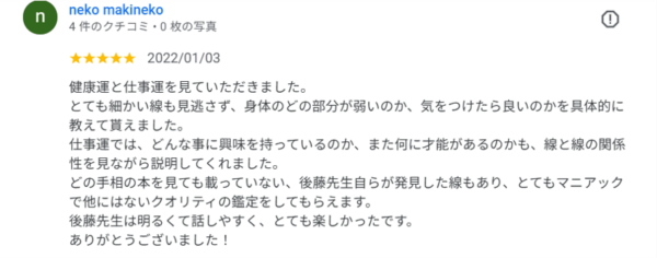 仕事と向き合う意欲を再確認した海老名の占いの評価