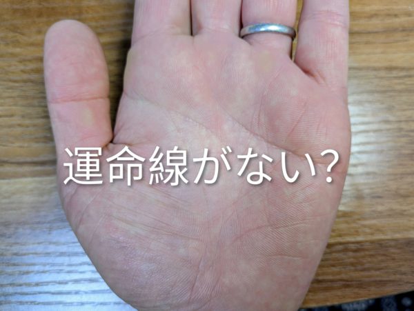 運命線が無い写真　海老名事務所で手相鑑定のお客様の手相